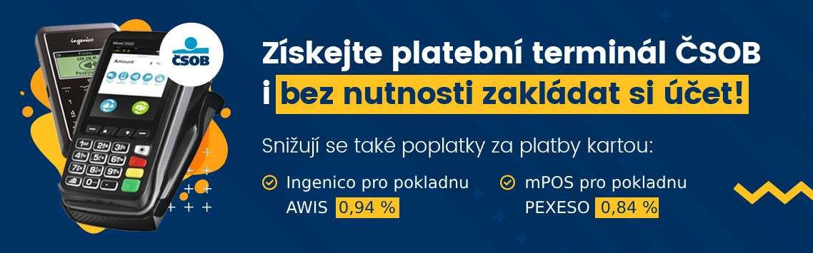 Nižší poplatky u platebních terminálů ČSOB